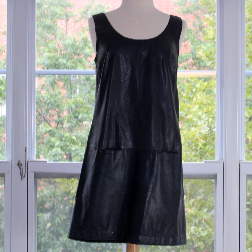 Vince Super-Sexy Sleeveless Shift Leather Dress